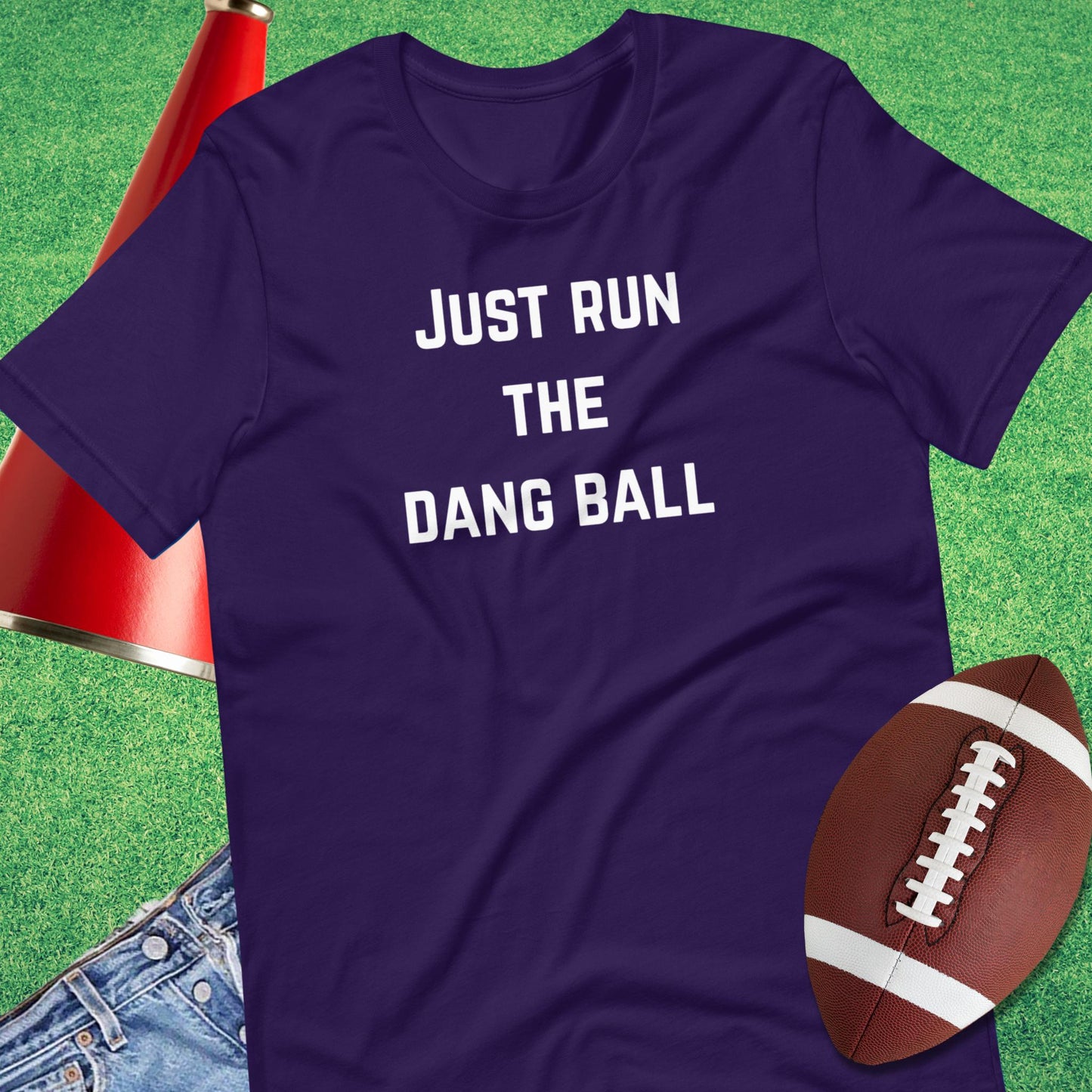 Run the Dang Ball T-Shirt in Team Purple - Football Gameday Shirt by Sideline Gods