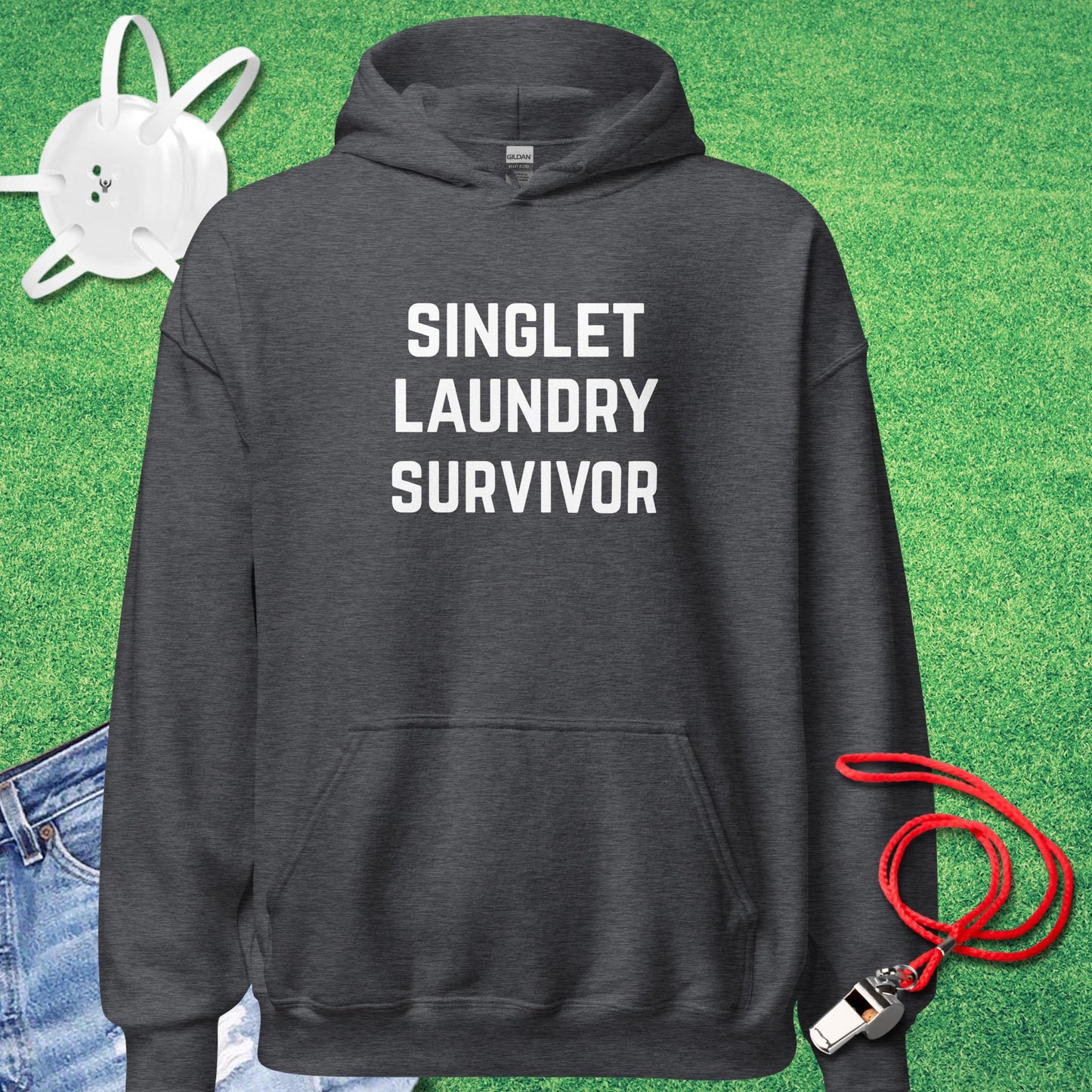 Singlet Laundry Survivor Hoodie in Dark Heather - Wrestling Mom Hoodie | Sideline Gods