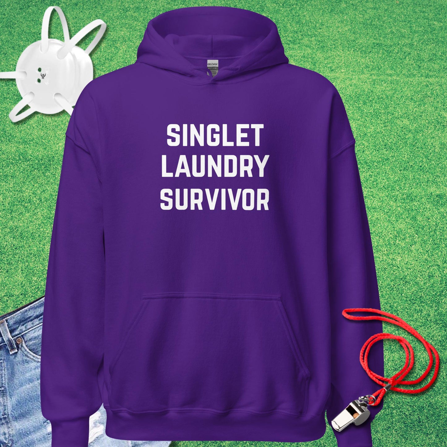 Singlet Laundry Survivor Hoodie in Purple - Wrestling Mom Gift | Sideline Gods