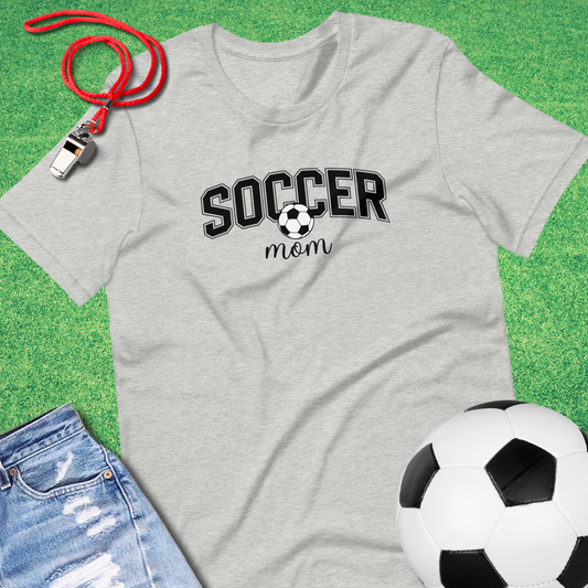 Soccer Mom Varsity Style T-Shirt in Athletic Heather - Soccer Mom T-Shirt | Sideline Gods