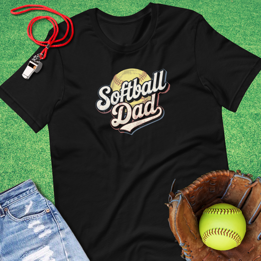Softball Dad T-Shirt in Black - Softball Dad T-Shirt | Sideline Gods