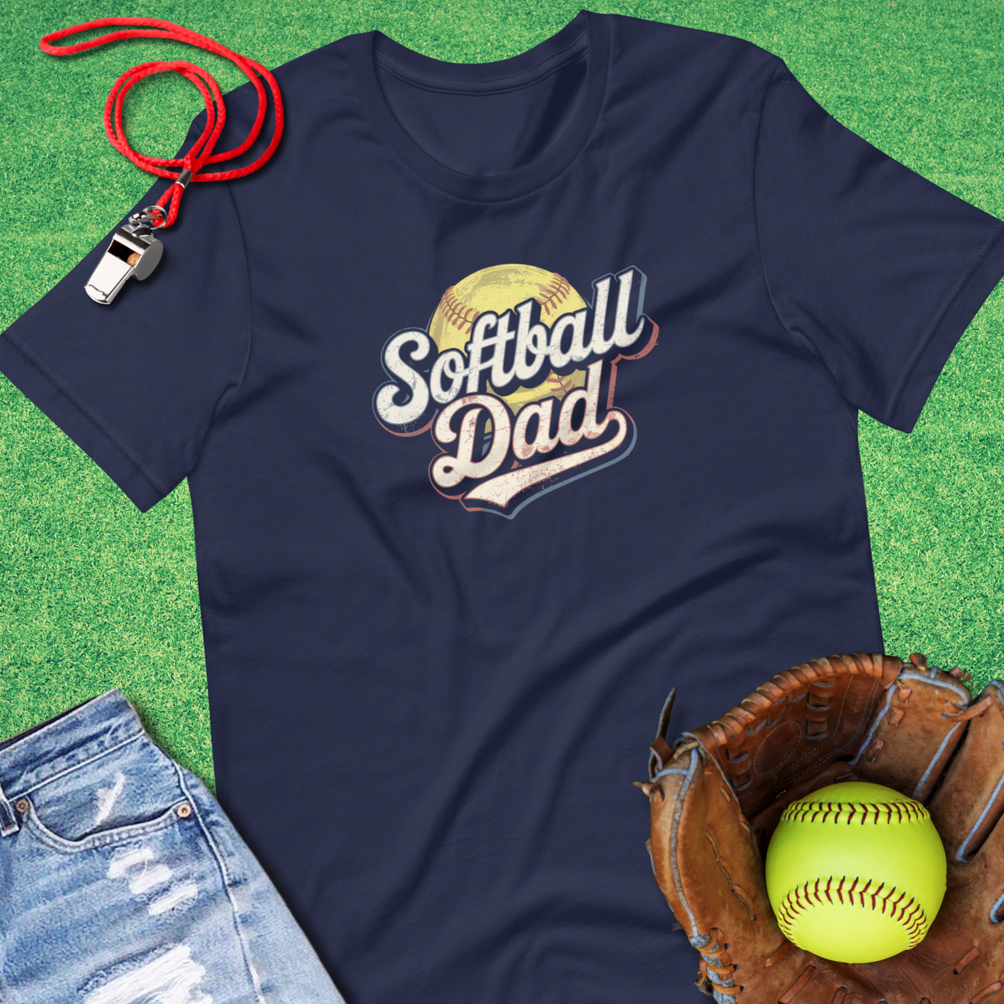 Softball Dad T-Shirt in Navy - Softball Dad Gift | Sideline Gods