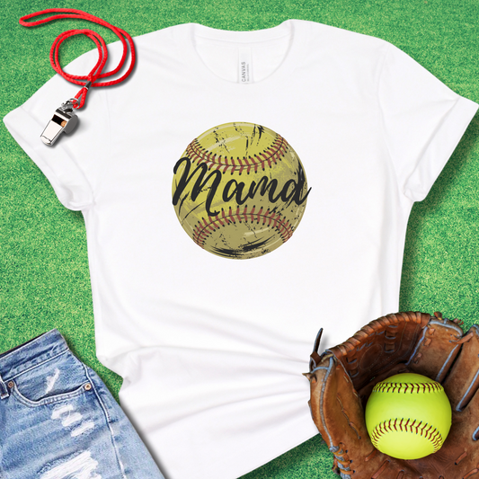 Softball Mama Icon T-Shirt in White - Softball Mom T-Shirt | Sideline Gods