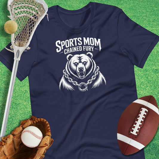 Sports Mom Chained Fury T-shirt in Navy - Sports Mom T-Shirt | Sideline Gods