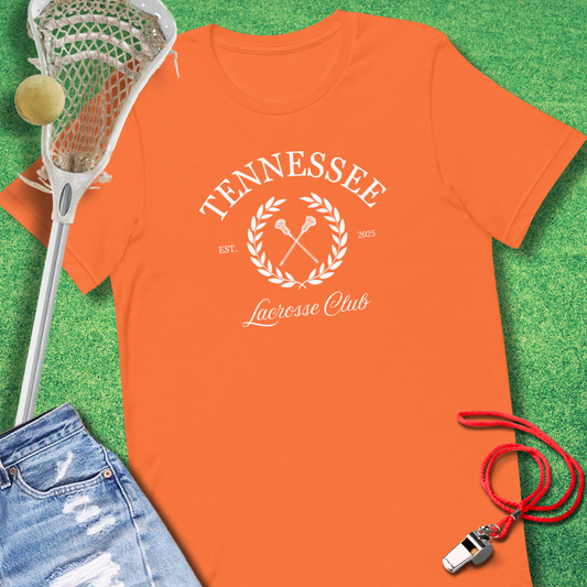 Tennessee Lacrosse Club T-Shirt in Orange - Tennessee Lacrosse T-Shirt | Sideline Gods