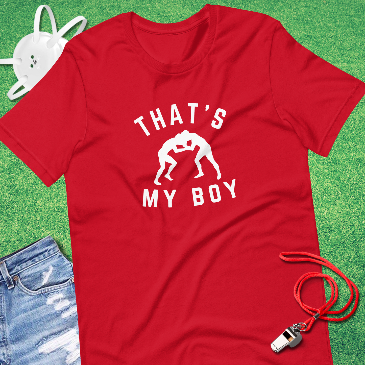 That's My Boy Wrestler T-shirt in Red - Wrestling Mom T-Shirt | Sideline Gods