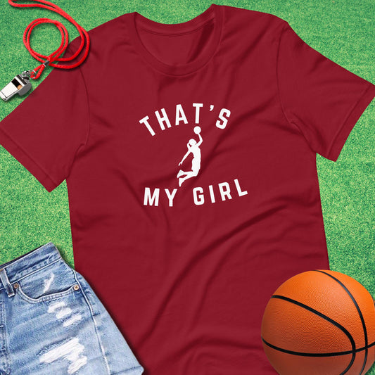 That's My Girl On the Court T-Shirt in Cardinal - Basketball Mom T-Shirt  | Sideline Gods