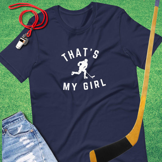 That's My Girl on the Ice T-Shirt in Navy - Ice Hockey Mom T-Shirt | Sideline Gods