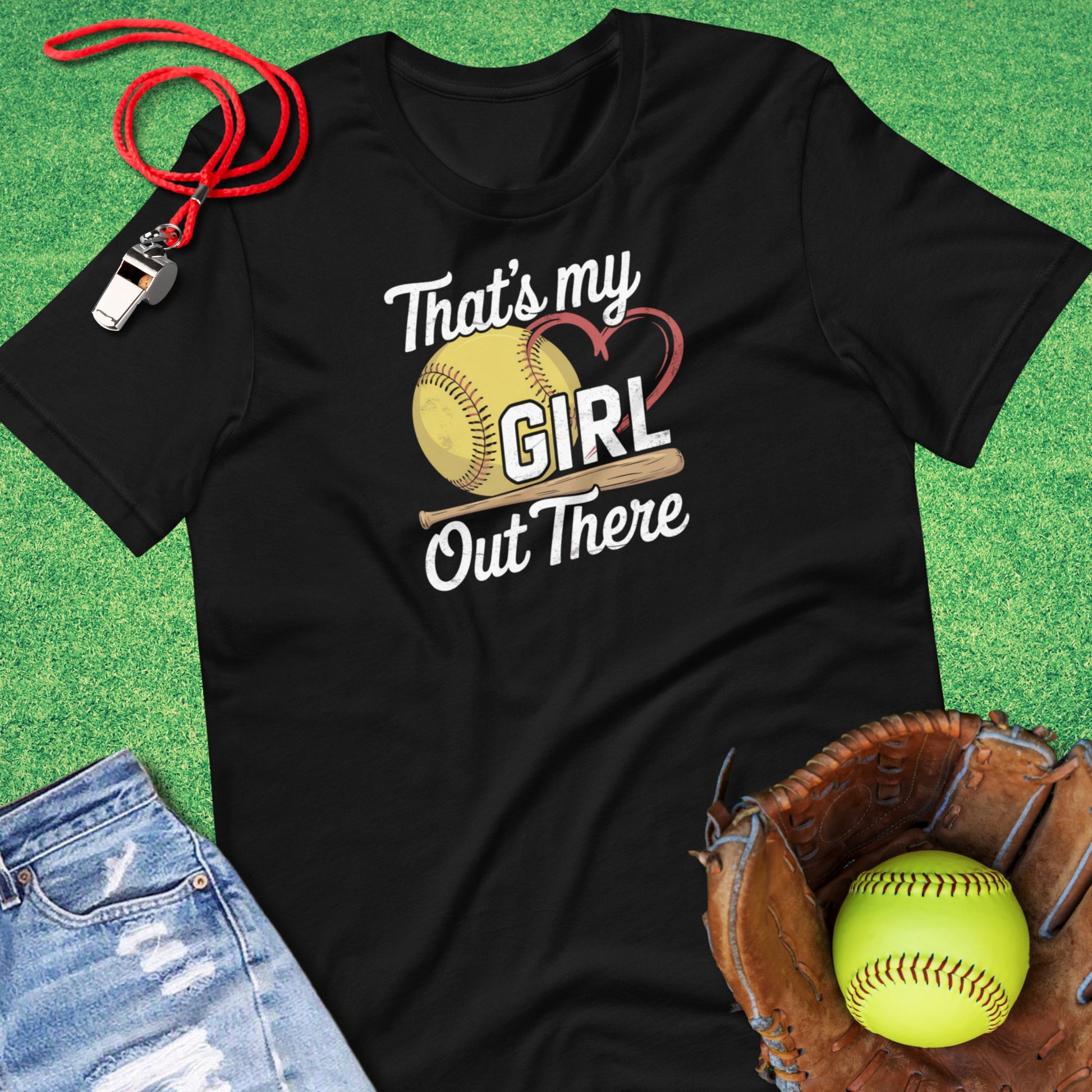 Thats My Girl Softball T-Shirt in Black - Proud Softball Mom T-Shirt | Sideline Gods
