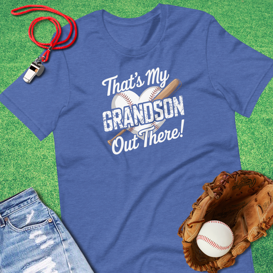 That's My Grandson Baseball T-Shirt in Heather True Royal - Baseball Grandparent T-Shirt | Sideline Gods