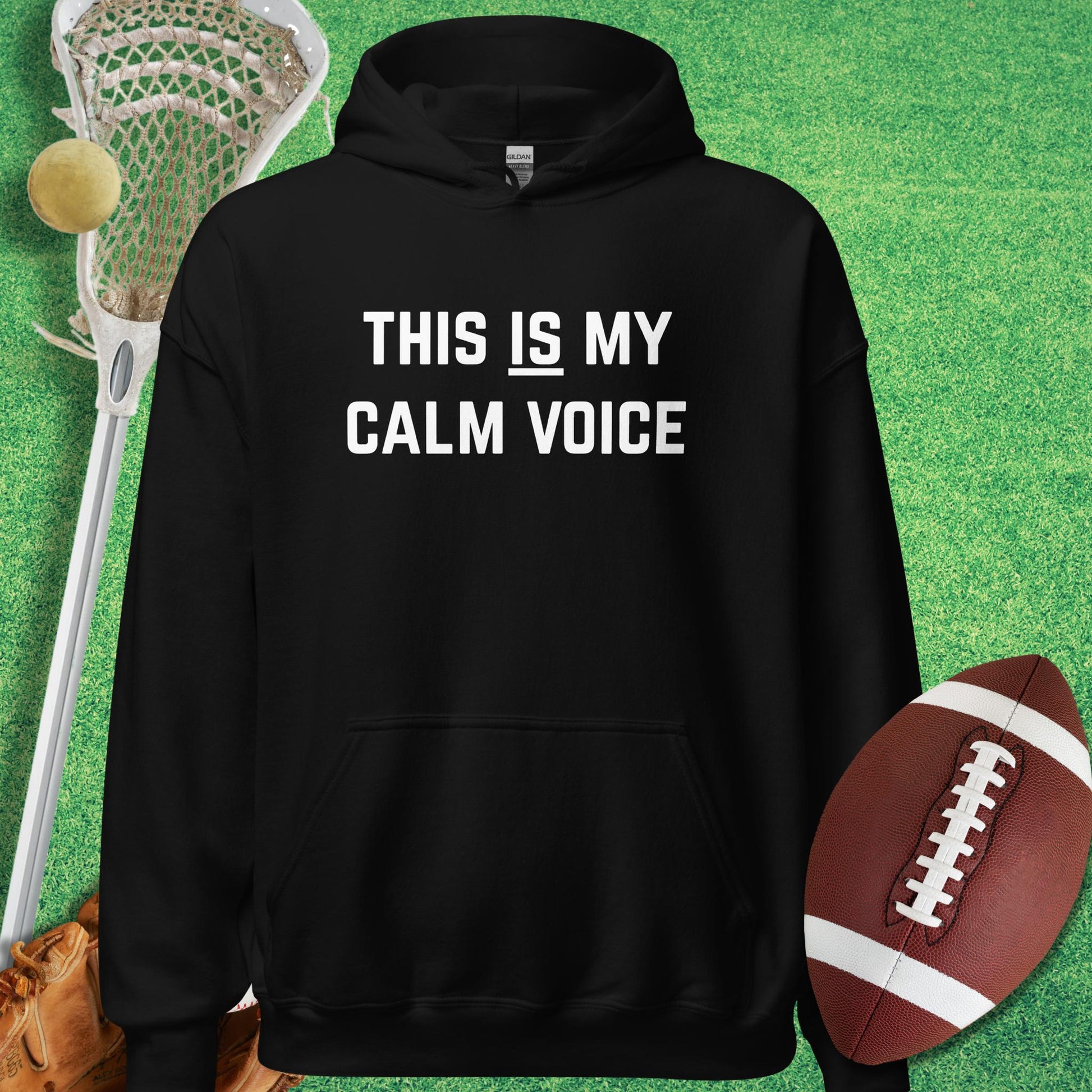 This Is My Calm Voice Hoodie in Black - game day Hoodie | Sideline Gods