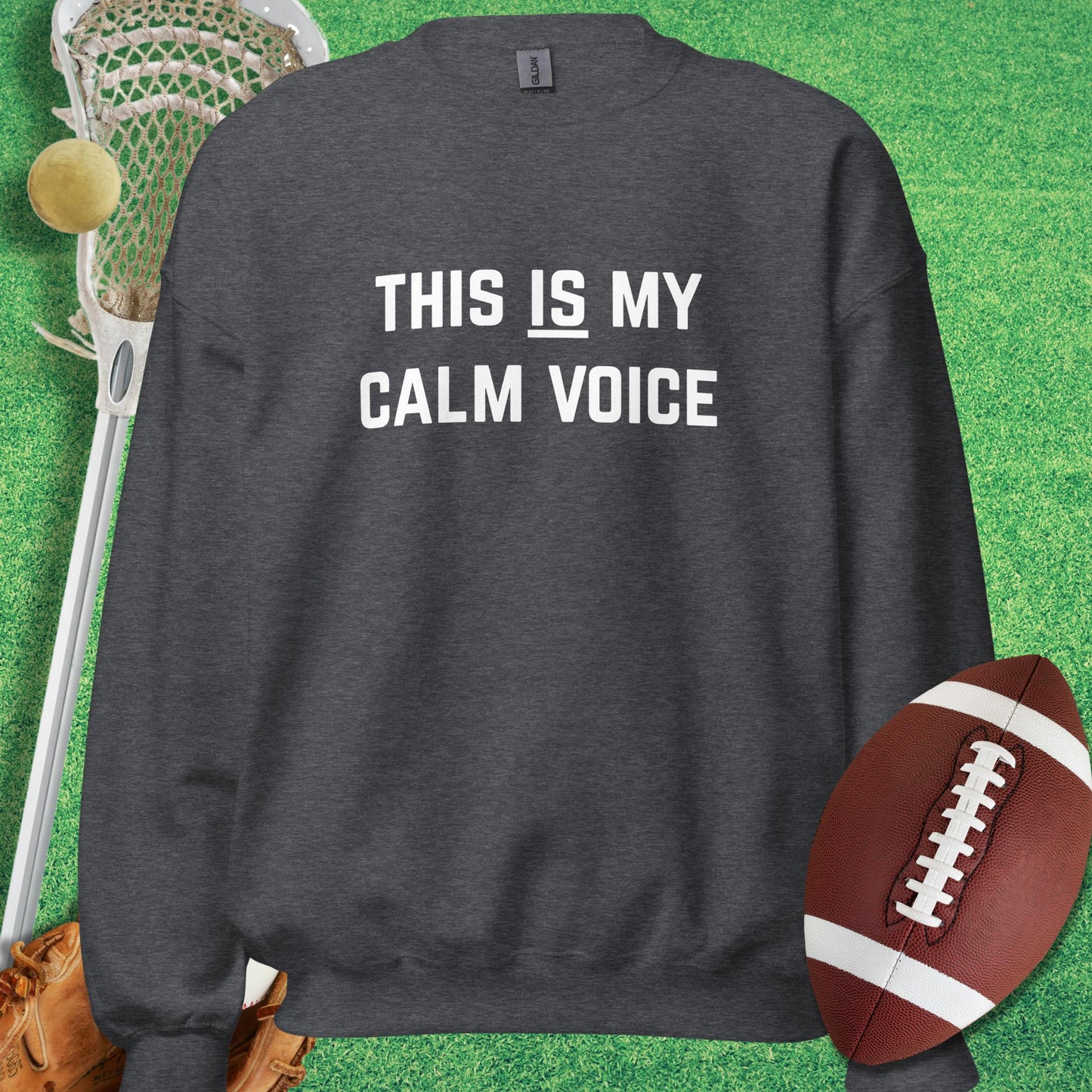 This Is My Calm Voice Sweatshirt in Dark Heather - game day Sweatshirt | Sideline Gods