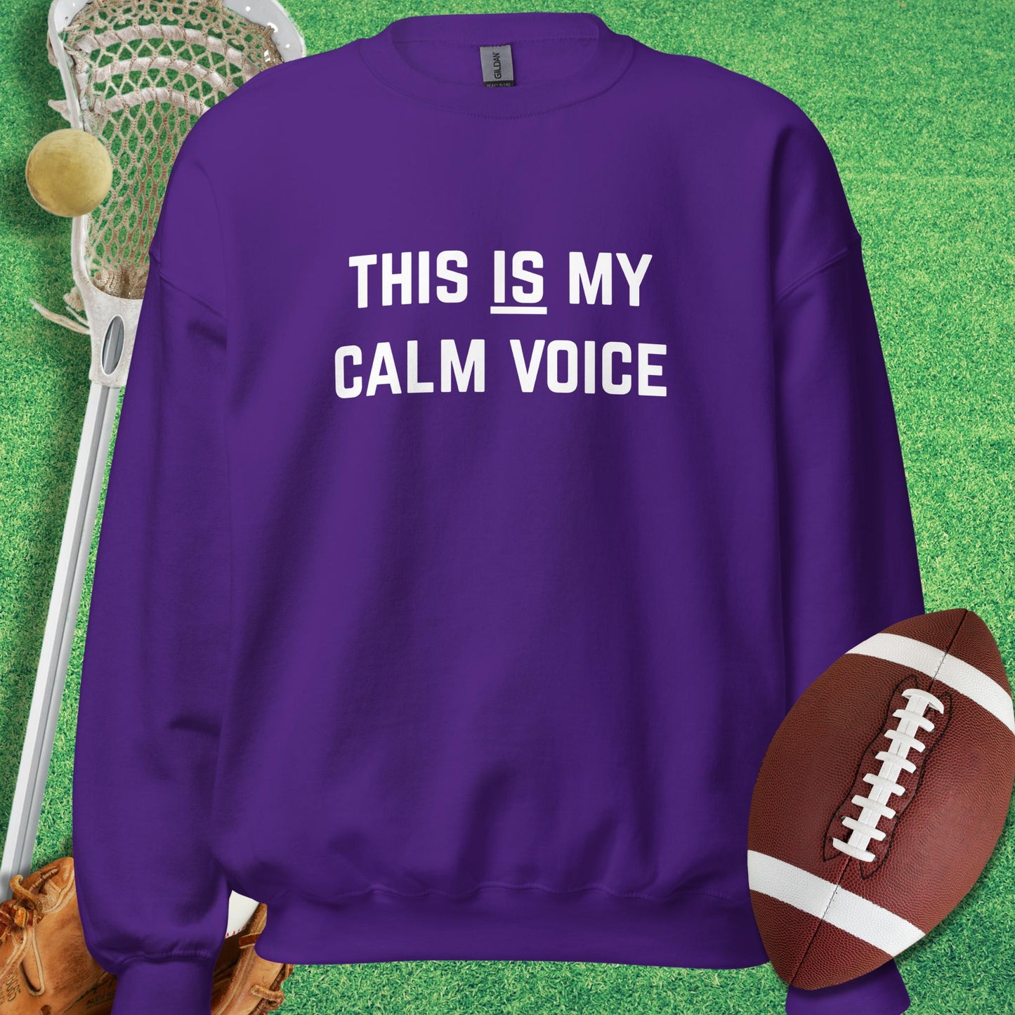 This Is My Calm Voice Sweatshirt in Purple - sports parents Sweatshirt funny | Sideline Gods