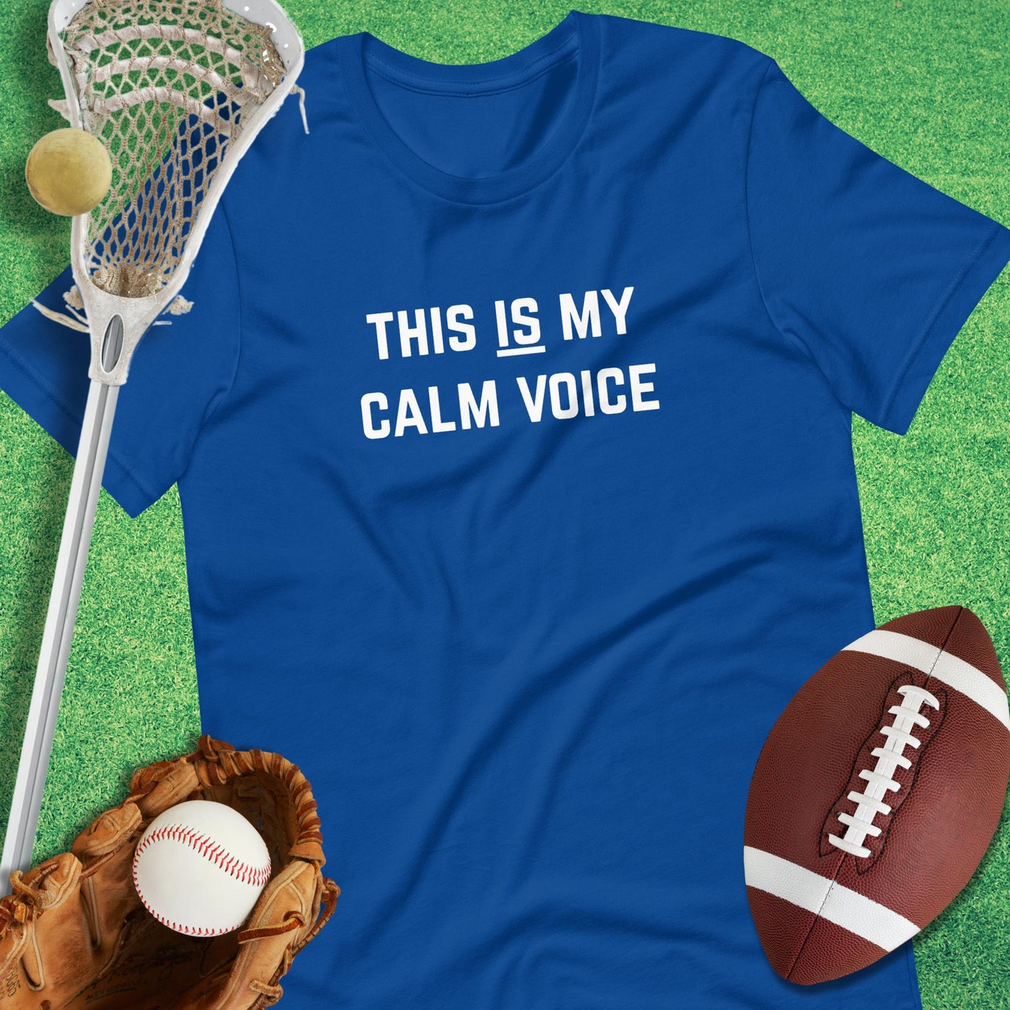This Is My Calm Voice T-Shirt in True Royal - funny T-Shirt for gameday | Sideline Gods