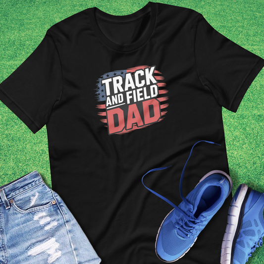 Track and Field Dad T-Shirt in Black - Track Dad T-Shirt | Sideline Gods