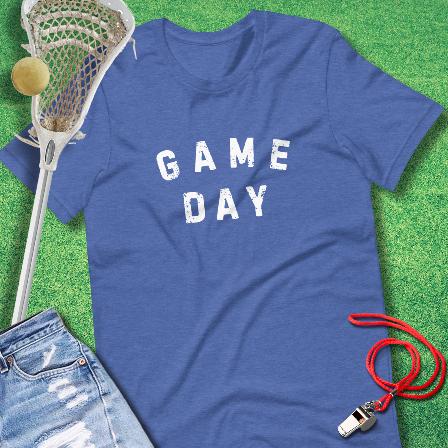Vintage Game Day T-Shirt in Heather True Royal - Classic Game Day Gear | Sideline Gods