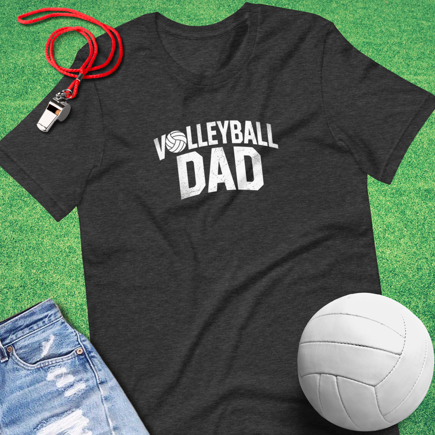 Volleyball Dad Distressed T-Shirt