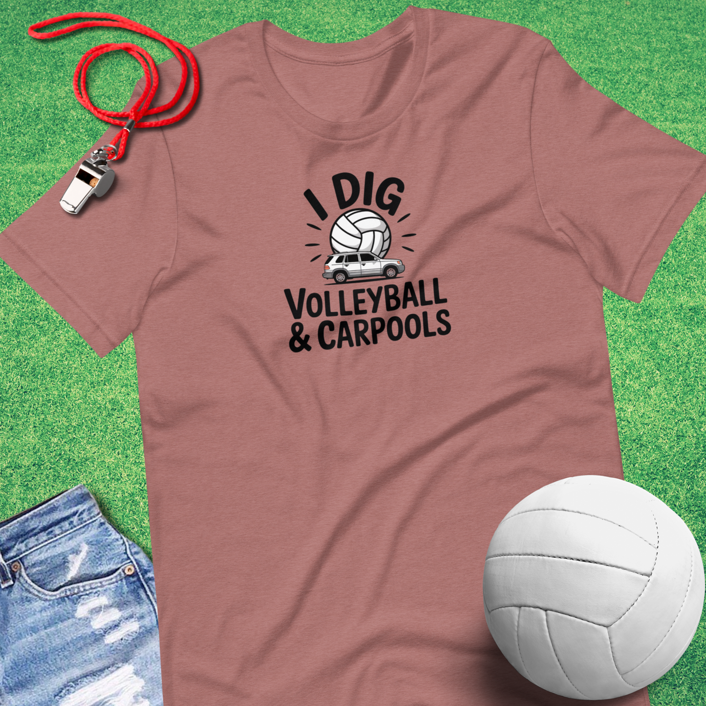 Volleyball and Carpool T-Shirt