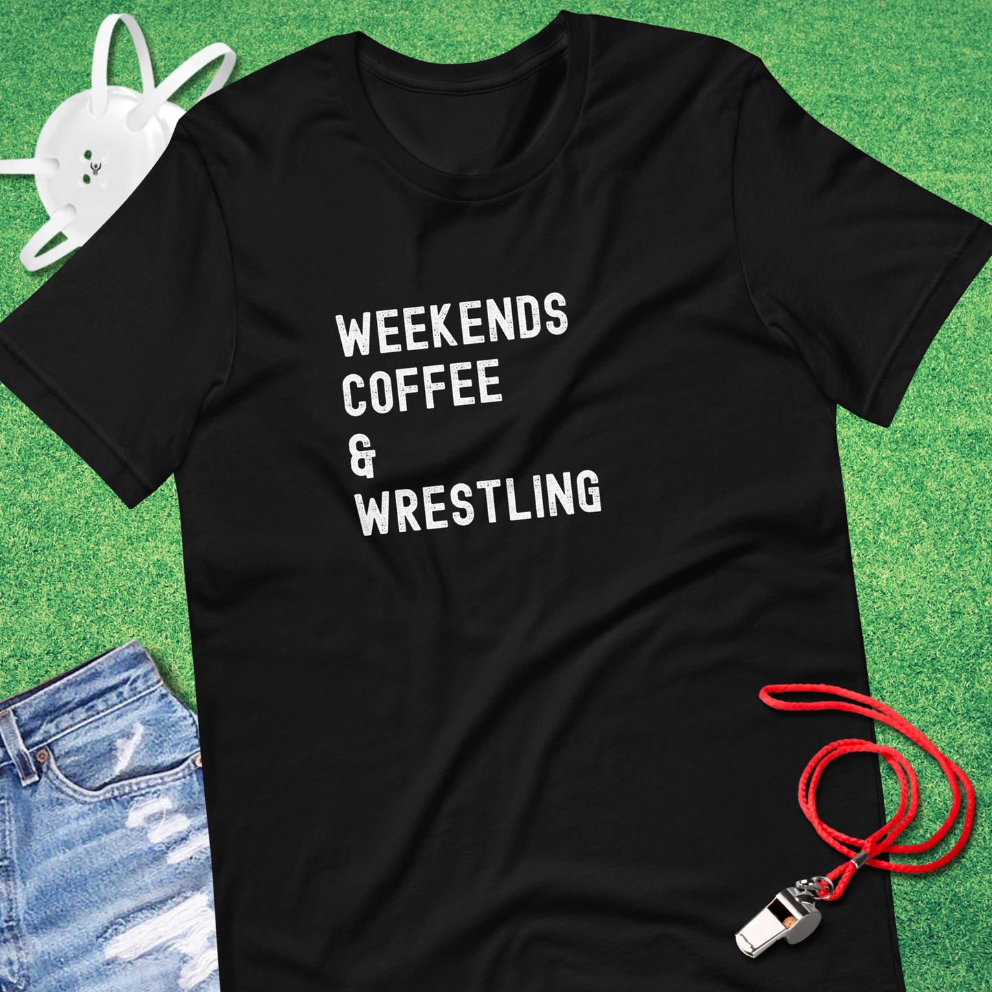 Weekends Coffee Wrestling T-Shirt in Black - Wrestling Mom Tournament T-Shirt | Sideline Gods