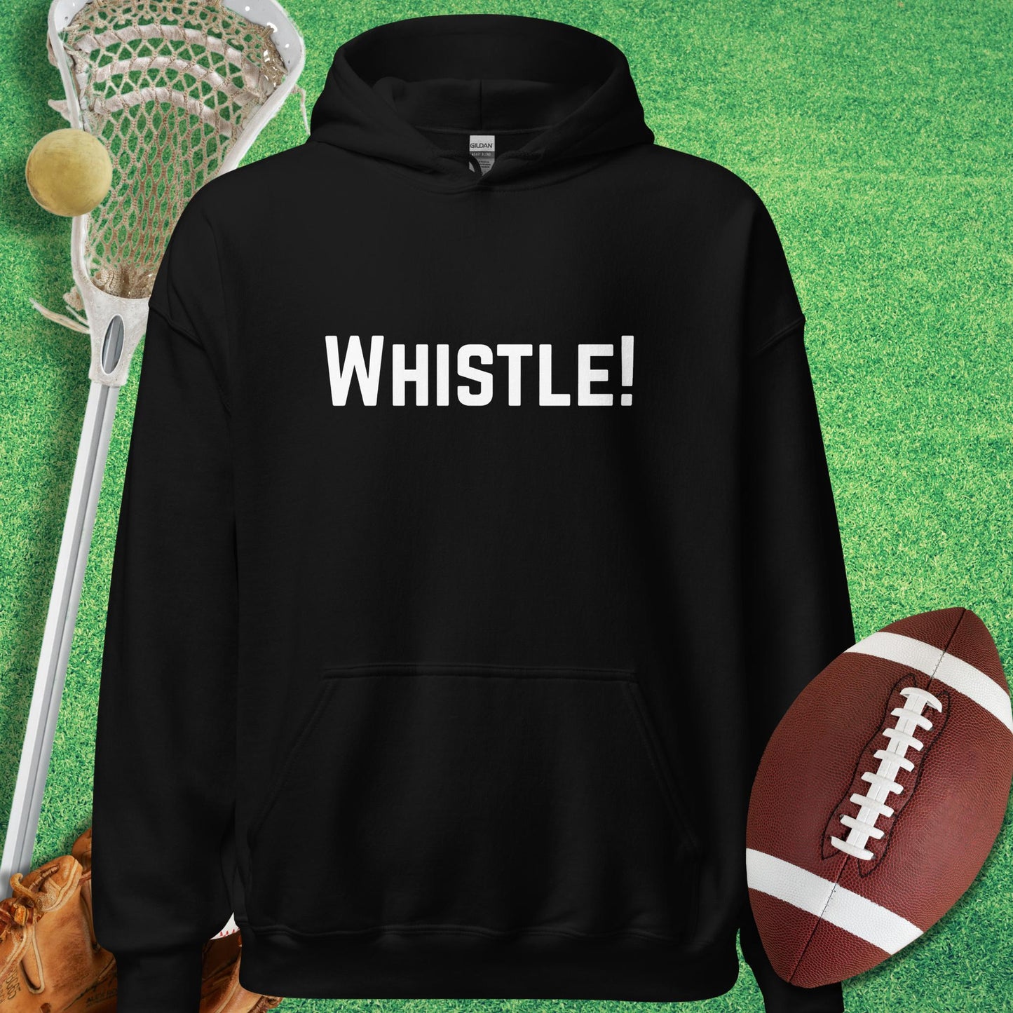 Whistle Hoodie in Black - game day Hoodie | Sideline Gods