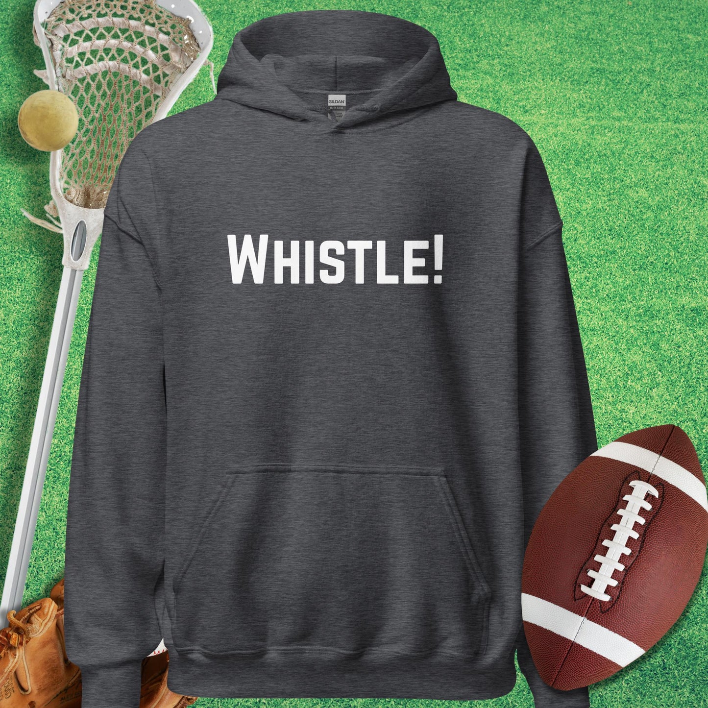Whistle Hoodie in Dark Heather - sports humor Hoodie | Sideline Gods