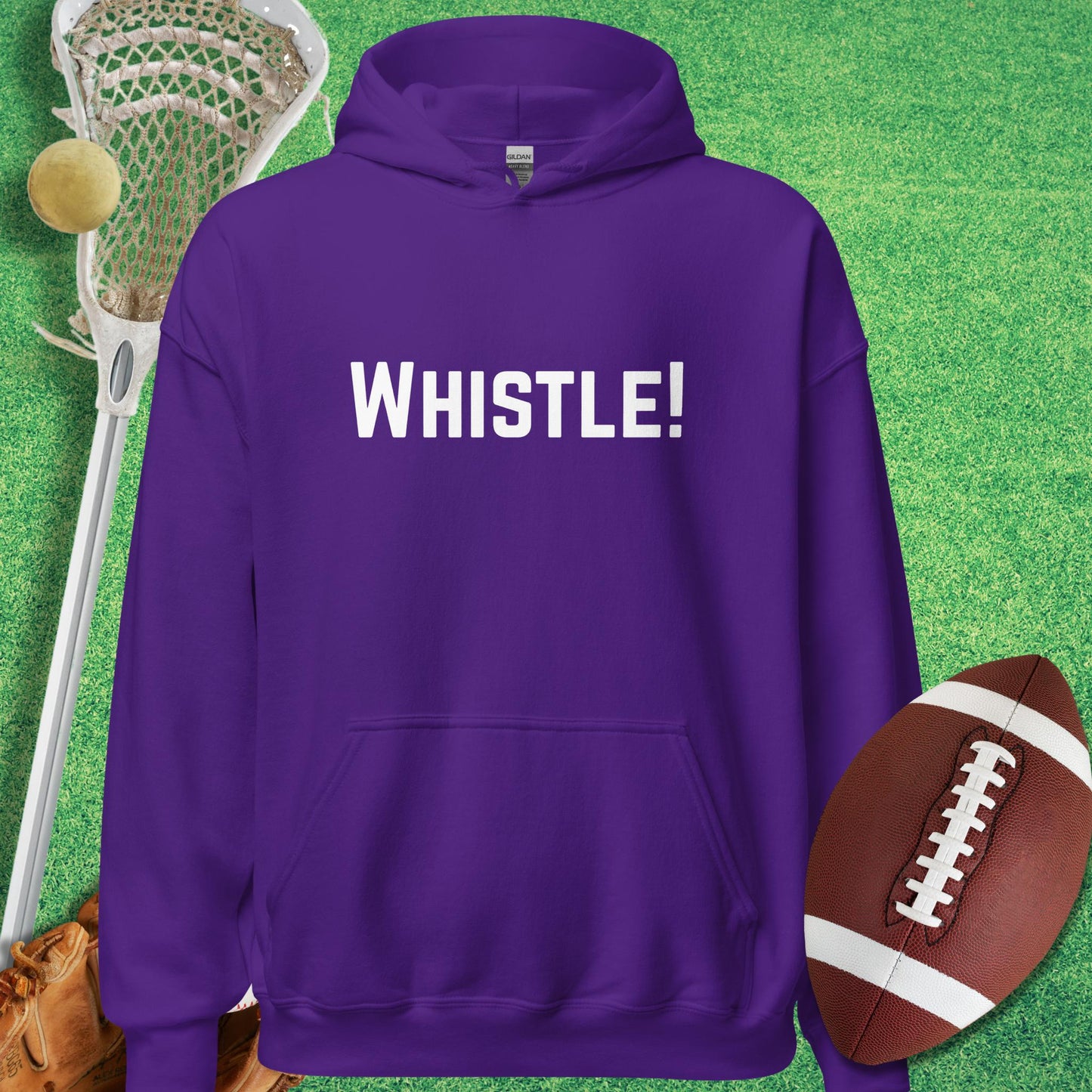 Whistle Hoodie in Purple - sports parents Hoodie funny | Sideline Gods