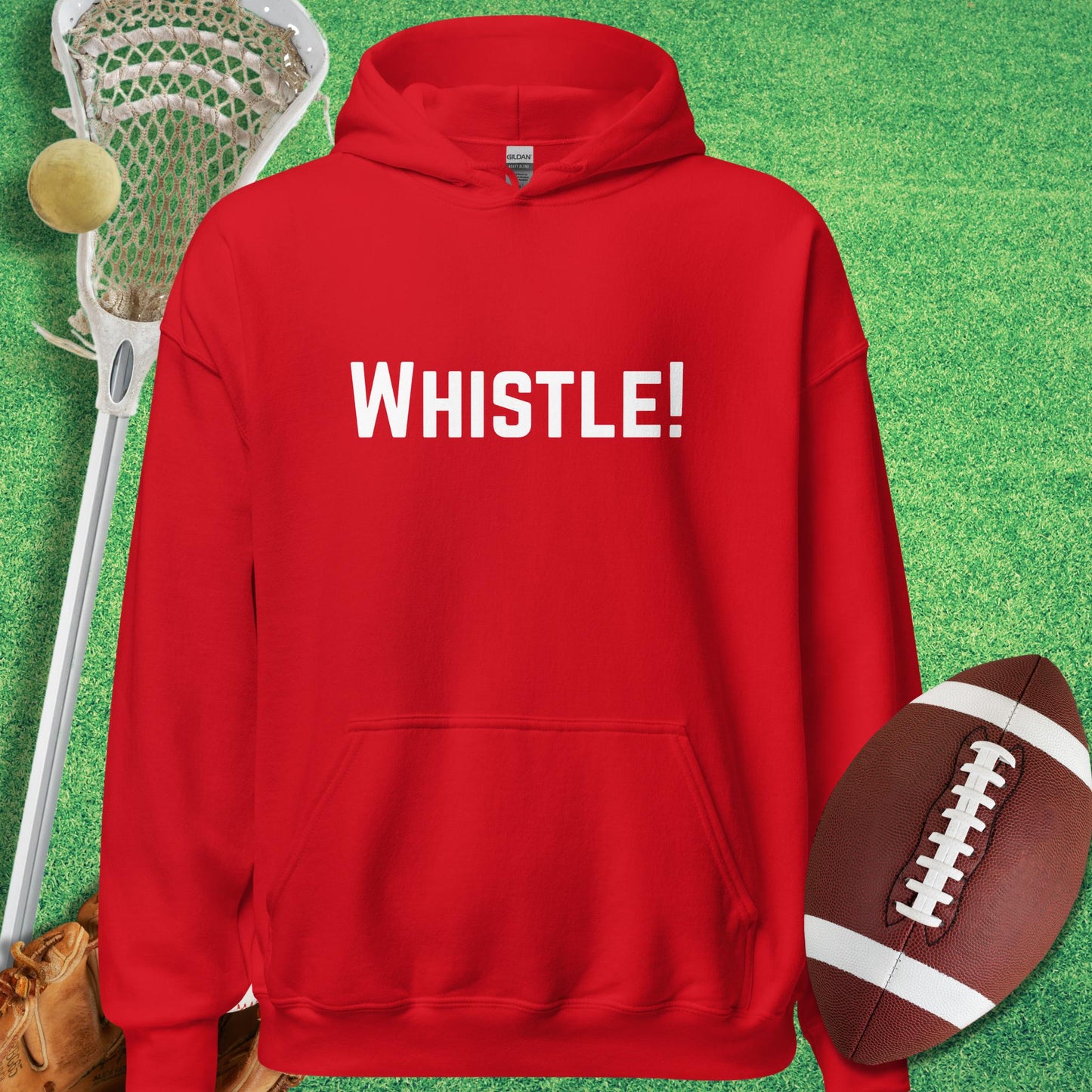 Whistle Hoodie in Red - sarcastic sports  Hoodie | Sideline Gods