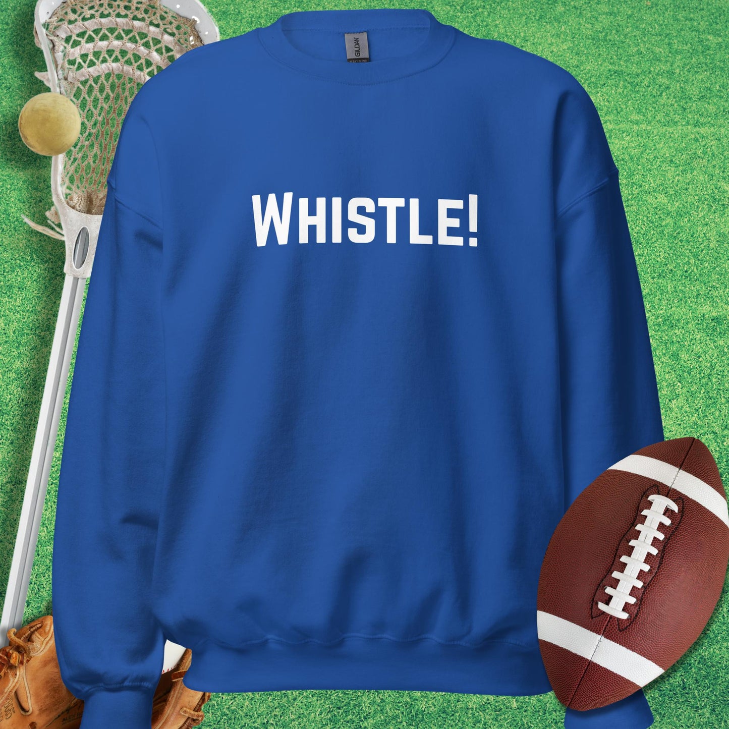 Whistle Sweatshirt in Royal - funny sideline Sweatshirt | Sideline Gods