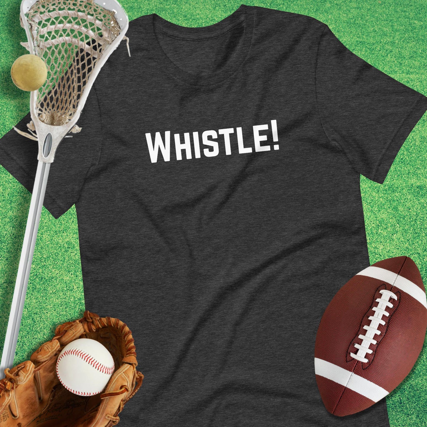 WHISTLE! T-Shirt in Dark Grey Heather - sports parents T-Shirt | Sideline Gods