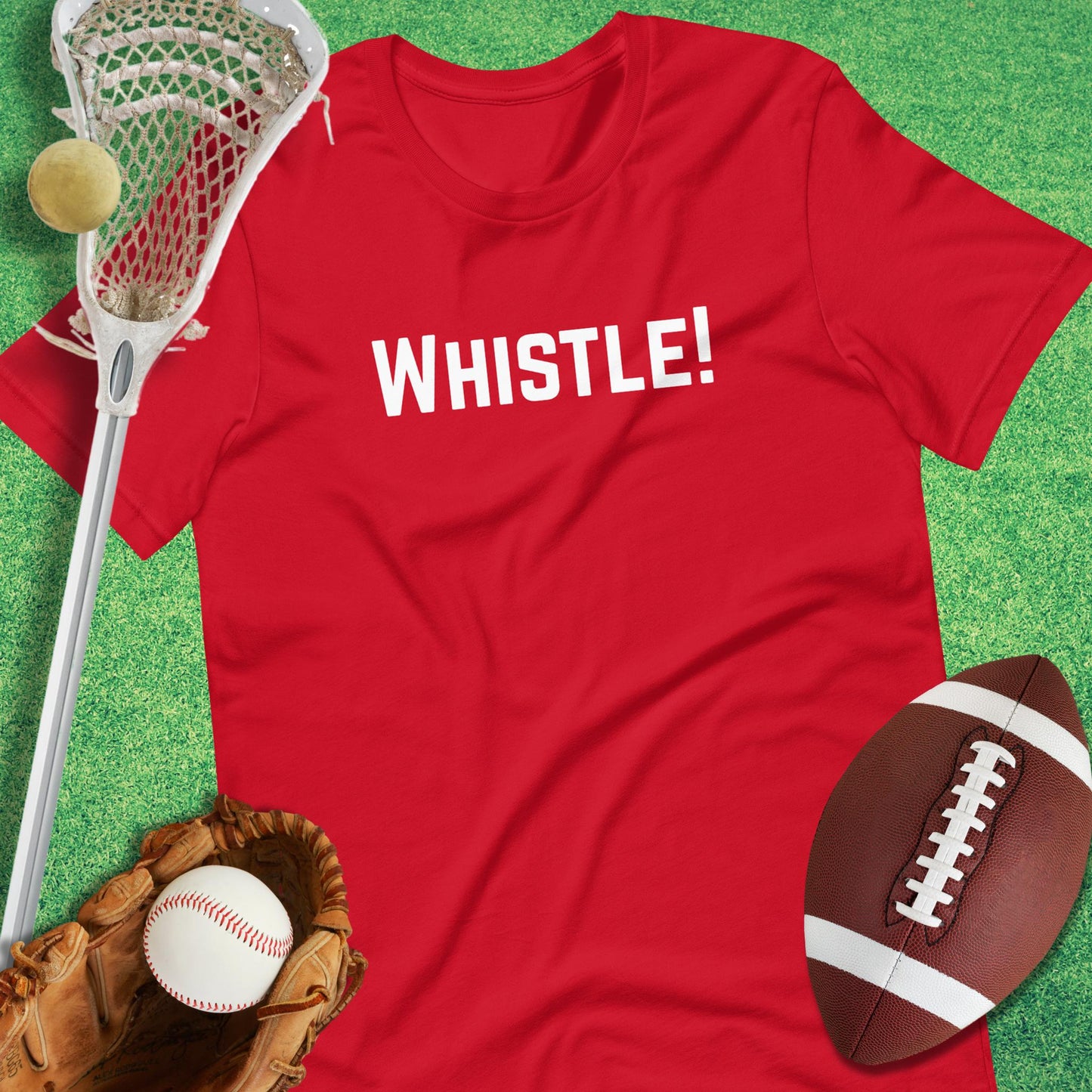 WHISTLE! T-Shirt in Red - funny sideline T-Shirt | Sideline Gods