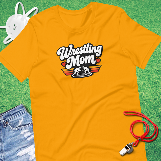 Wrestling Mom Retro Rainbow T-Shirt