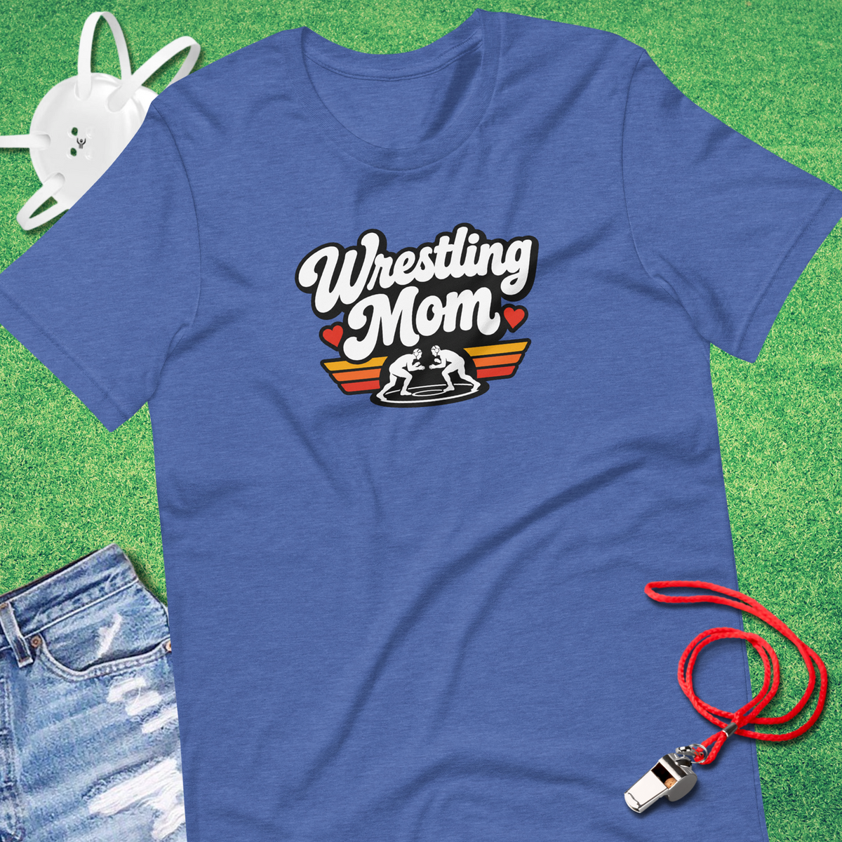 Wrestling Mom Retro Rainbow T-Shirt
