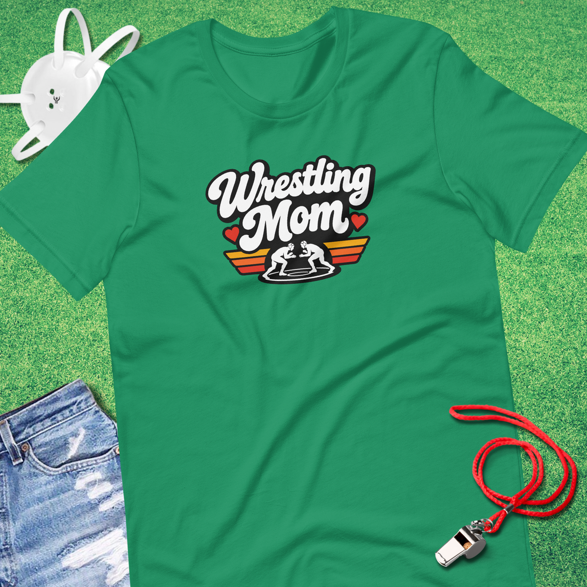 Wrestling Mom Retro Rainbow T-Shirt