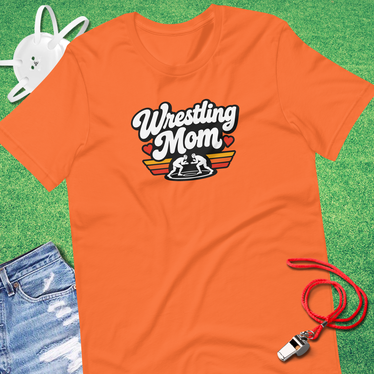 Wrestling Mom Retro Rainbow T-Shirt