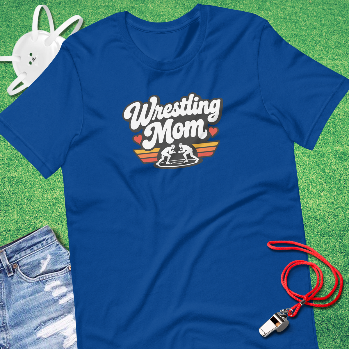 Wrestling Mom Retro Rainbow T-Shirt